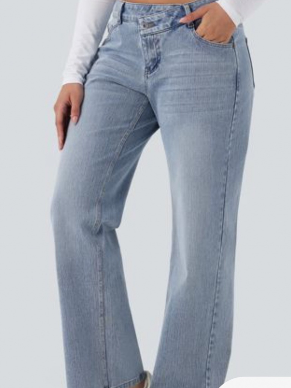 Halara Flex Asymmetrical Jeans/Straight Leg/Med R